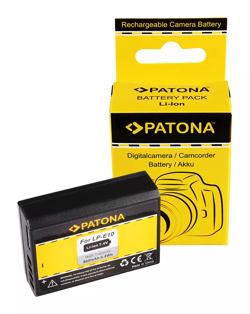 Baterie CANON LP-E10 LPE10 EOS1100D EOS 1100D 860 mAh / 6,4 Wh / 7,4V Li-Ion / baterie reîncărcabilă - Patona