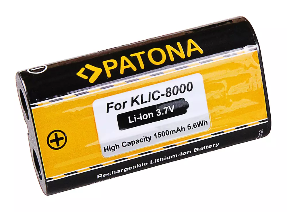 Kodak EasyShare Z612 Z712 IS Z812 IS Z1012 IS KLIC-8000 1500mAh / 3.7V / 4.8Wh Li-Ion akkumulátor / akku - Patona