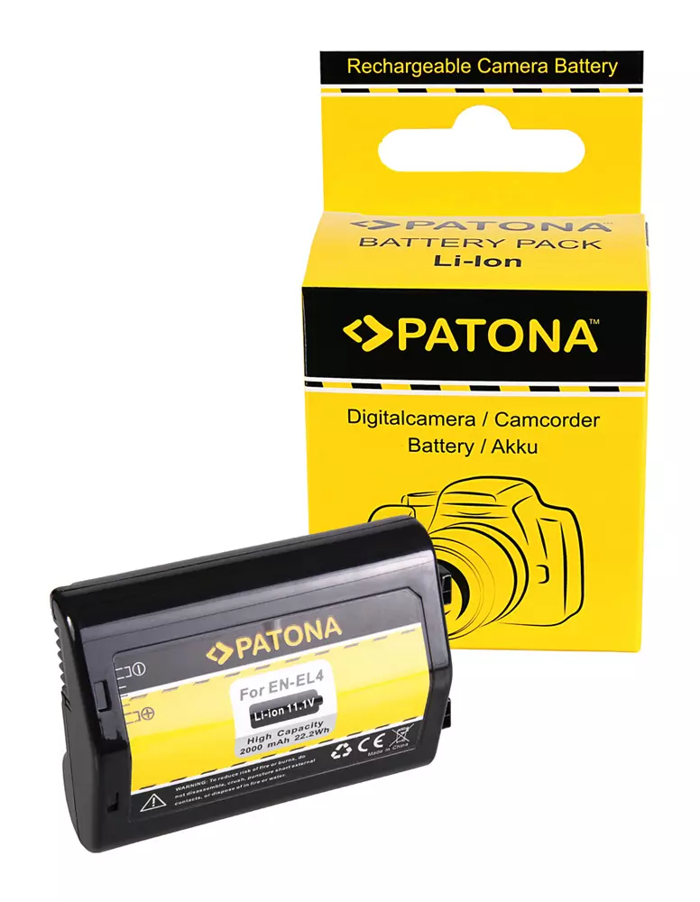 Baterie Nikon EN-EL4 EN-EL4a D2H D2Hs D2X D2Xs D3 D3X F6 2000 mAh / 22.2 Wh / 11.1V Li-Ion / baterie reîncărcabilă - Patona