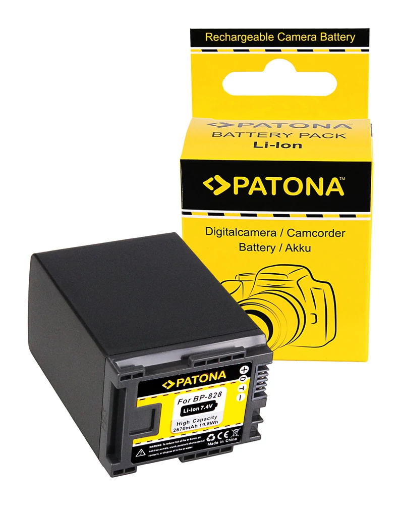 Canon HF-G30, XA20, XA25, BP-828 2670mAh / 7,4V / 19,8Wh Li-Ion batéria / dobíjacia batéria - Patona