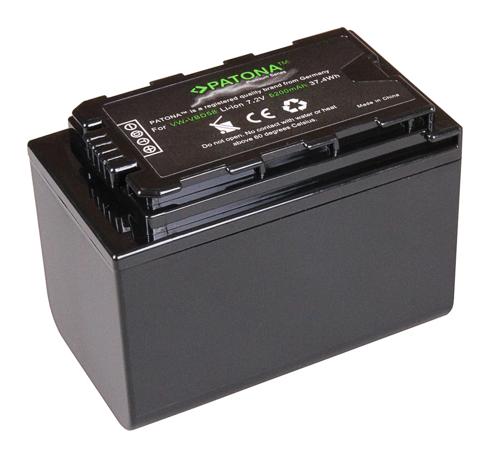 Panasonic VW-VBD58 AJ-PX270 AG-AC8EJ VW-VBD58E-K 5200mAh / 7,2V / 37,4Wh Premium batéria - Patona Premium