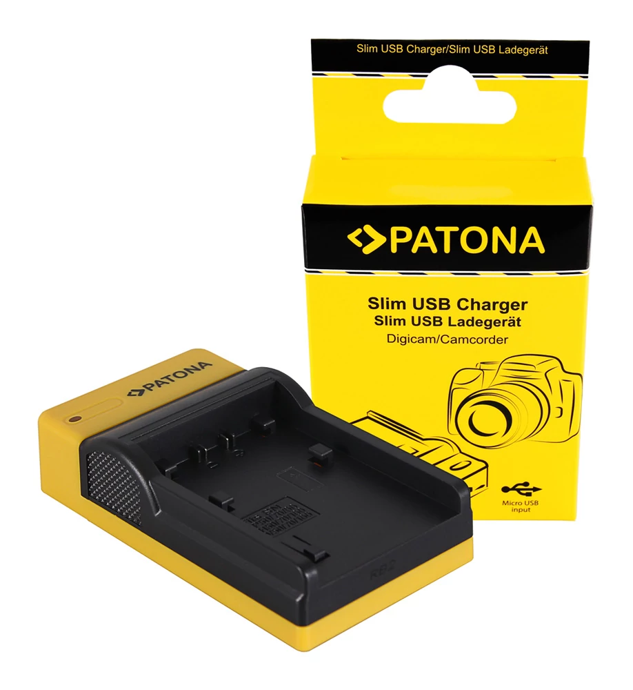 PATONA Slim Micro-USB nabíjačka pre Sony NP-FP50 NP-FH50 NP-FH70 NP-FH100 DCR-DVD92/EDCR - Patona