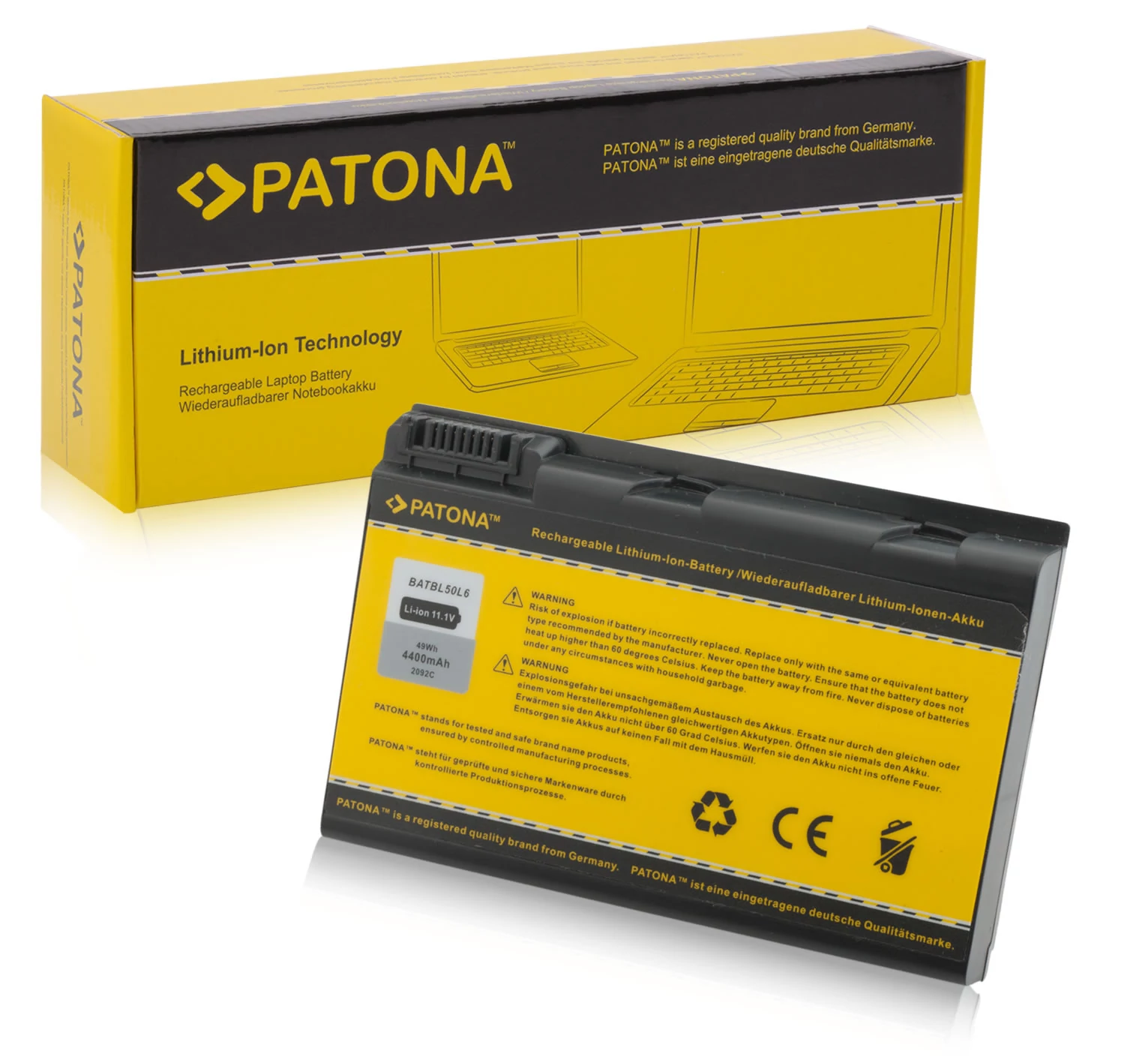Acer Aspire 3100,3103,3104,3692,3693,3694, Travelmate 2490,2492,2493,3900,4200, 4202. 4400 mAh batéria - Patona