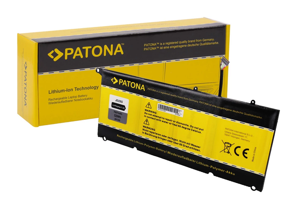 PATONA batéria Dell JD25G 90V7W RWT1R 0N7T6 5K9CP XPS13 9343 9350 - Patona