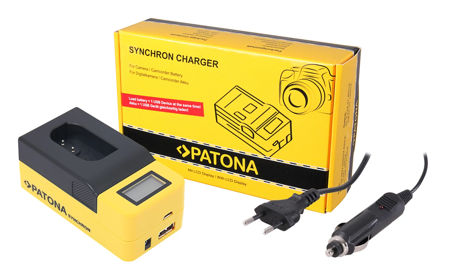 PATONA szinkron USB töltő Panasonic DMW-BLK22 DC-S5 G9 GH5 GH5S LCD kijelzővel - Patona