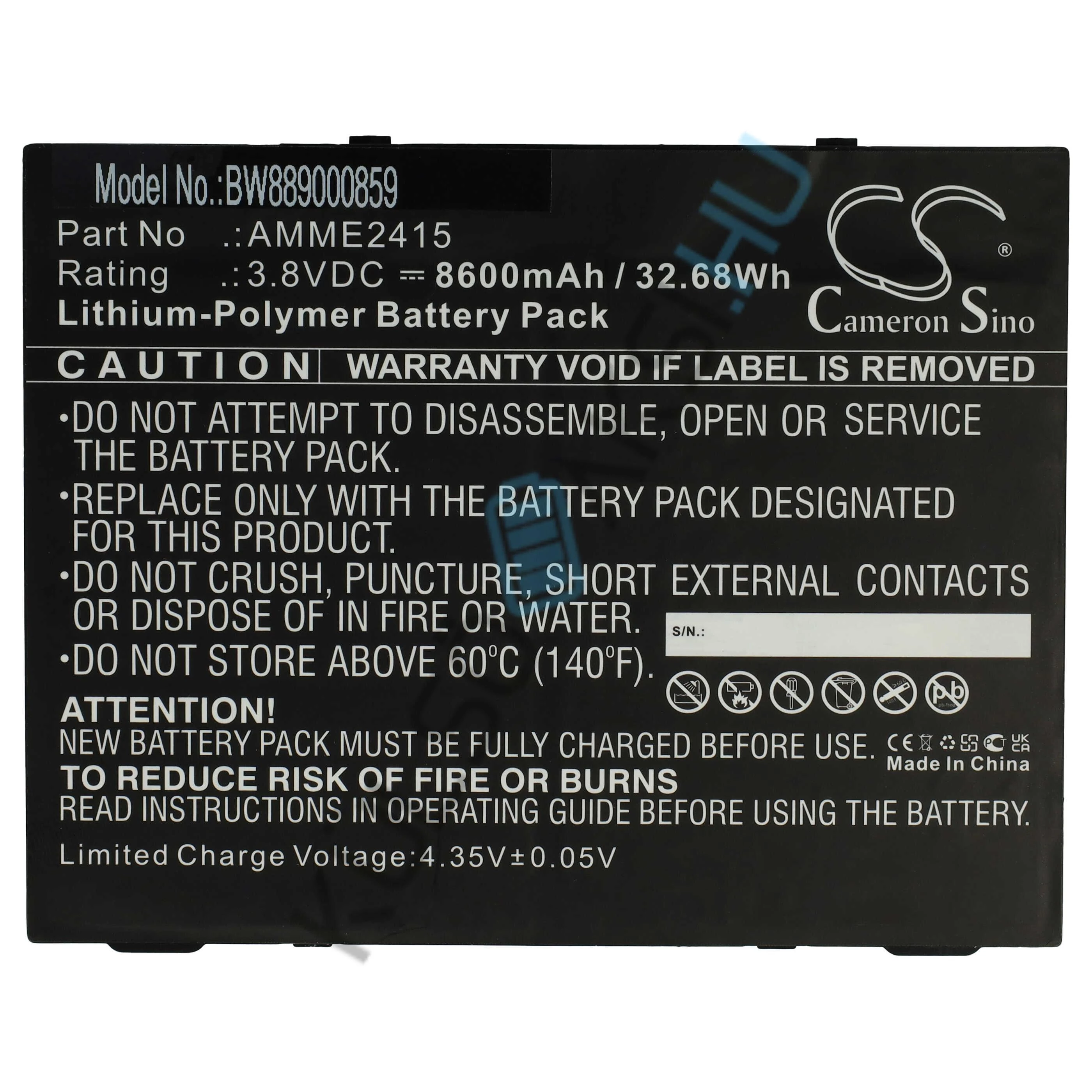 Náhrada batérie tabletu VHBW pre Zebra AMME2415 - 8600 mAh 3,8 V Li-polymer
