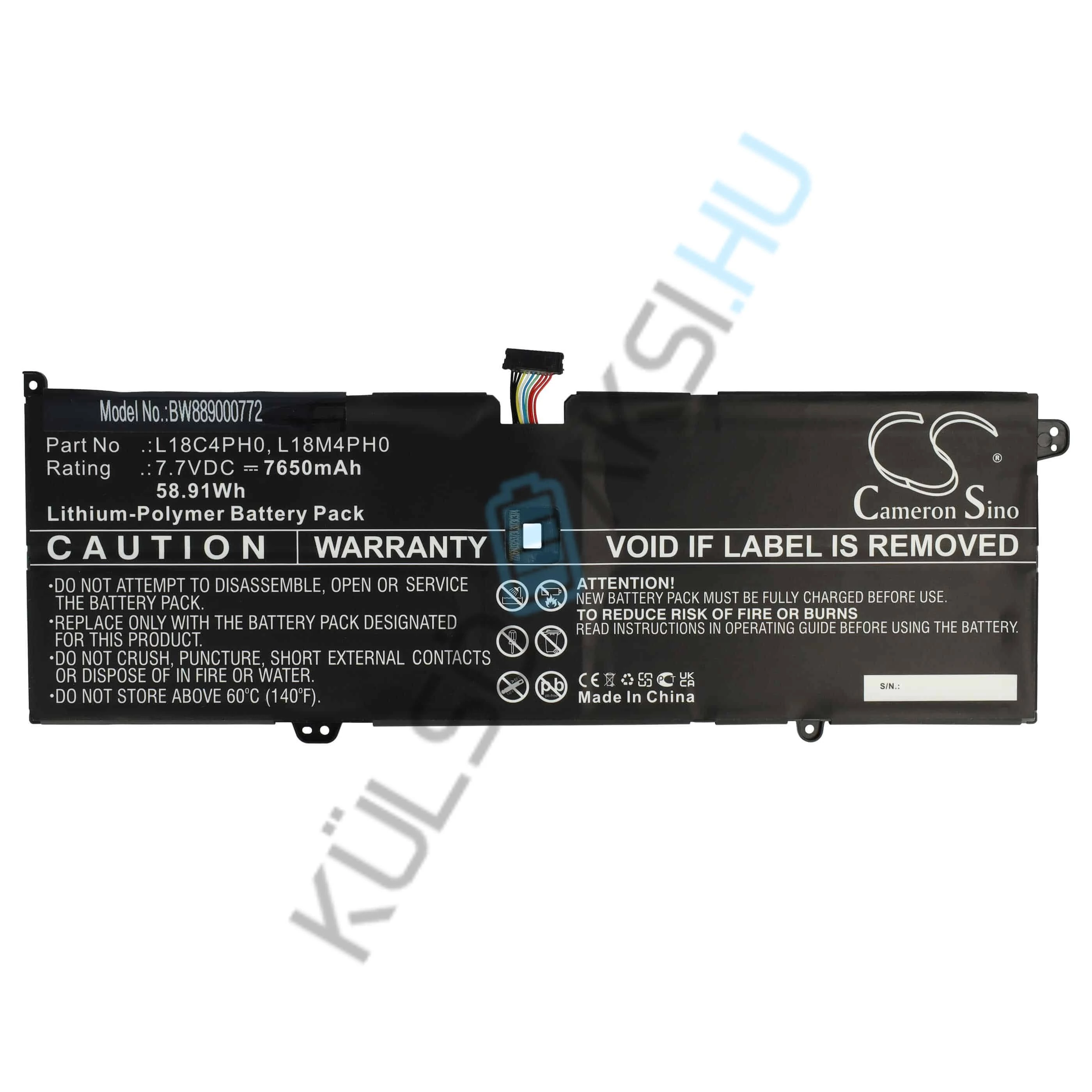 VHBW notebook csere akkumulátor Lenovo 5B10T11585, 5B10T11586, 5B10T11686 - 7650 mAh 7,7 V Li-polimerhez