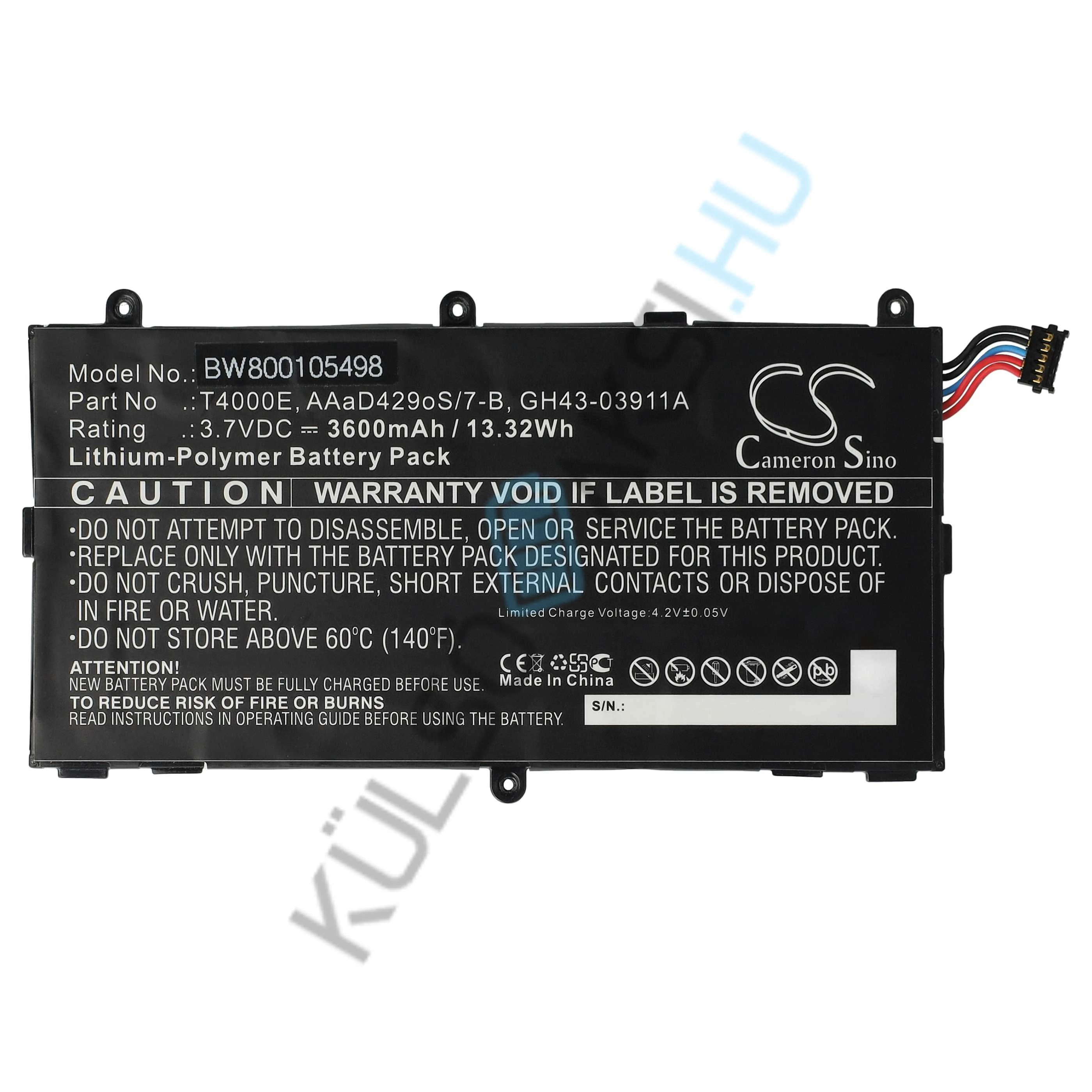 Náhradná batéria pre tablet VHBW pre Samsung AAaD429oS/7-B, T4000E - 3600 mAh 3,7 V Li-polymer