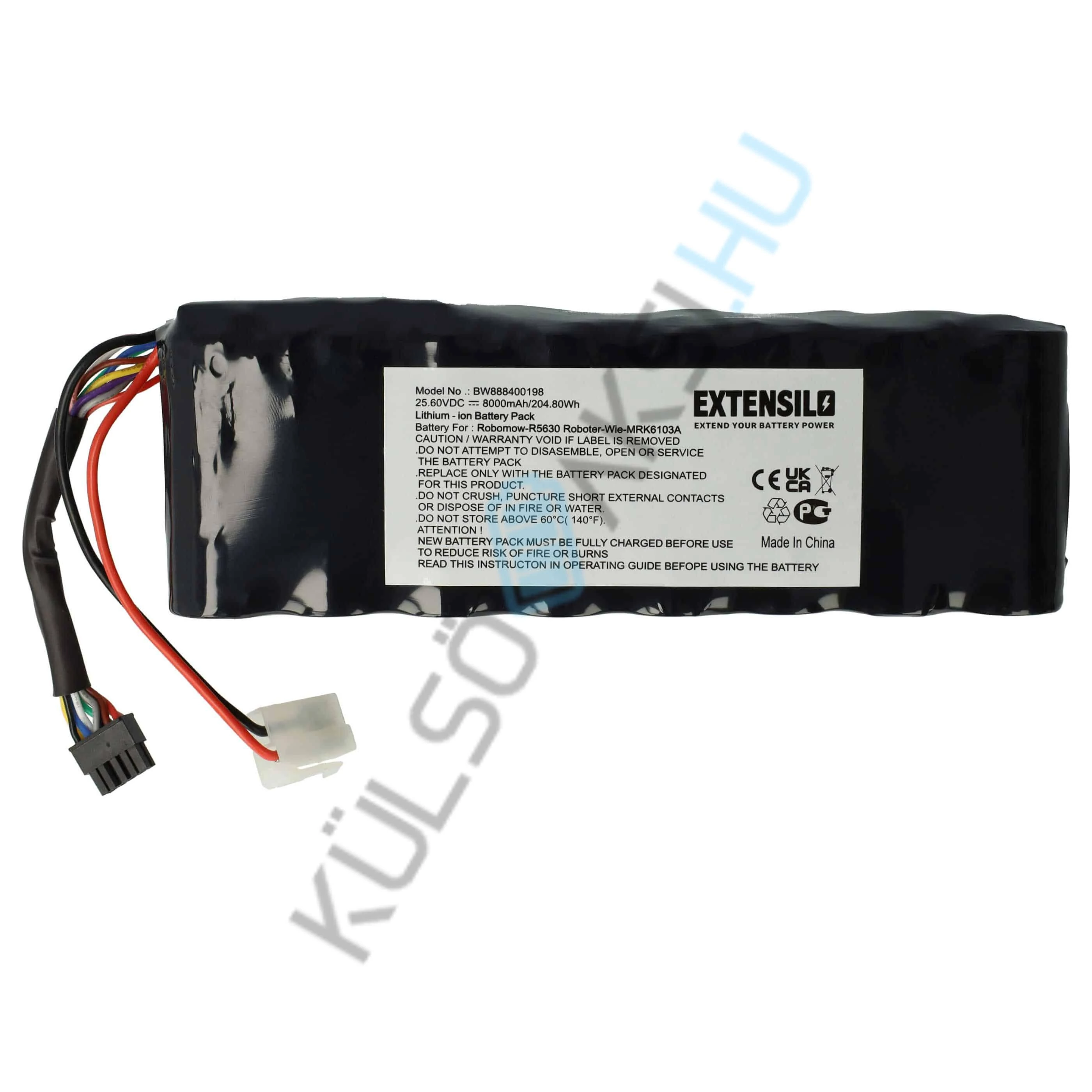 VHBW Lawnmower Battery Replacement for MRK6103A, MRK6105A, BAT6001B, BAT6000A, BAT6000C - 8000 mAh 25.6 V LiFePO4