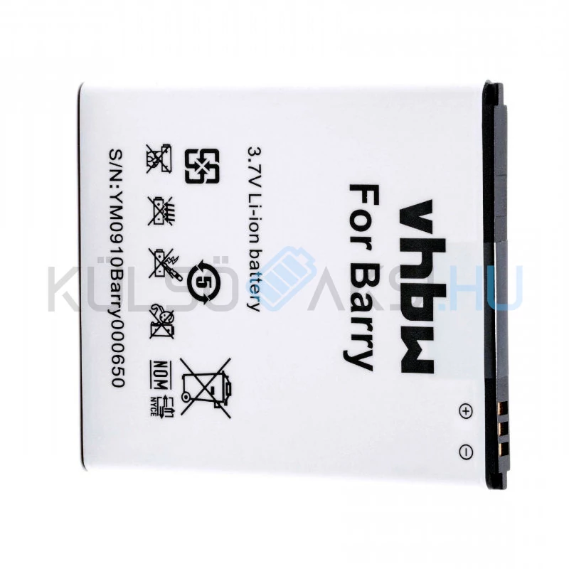 VHBW Telefon akkumulátor akku Wiko Barry - 2000mAh, 3.7V, Li-ion