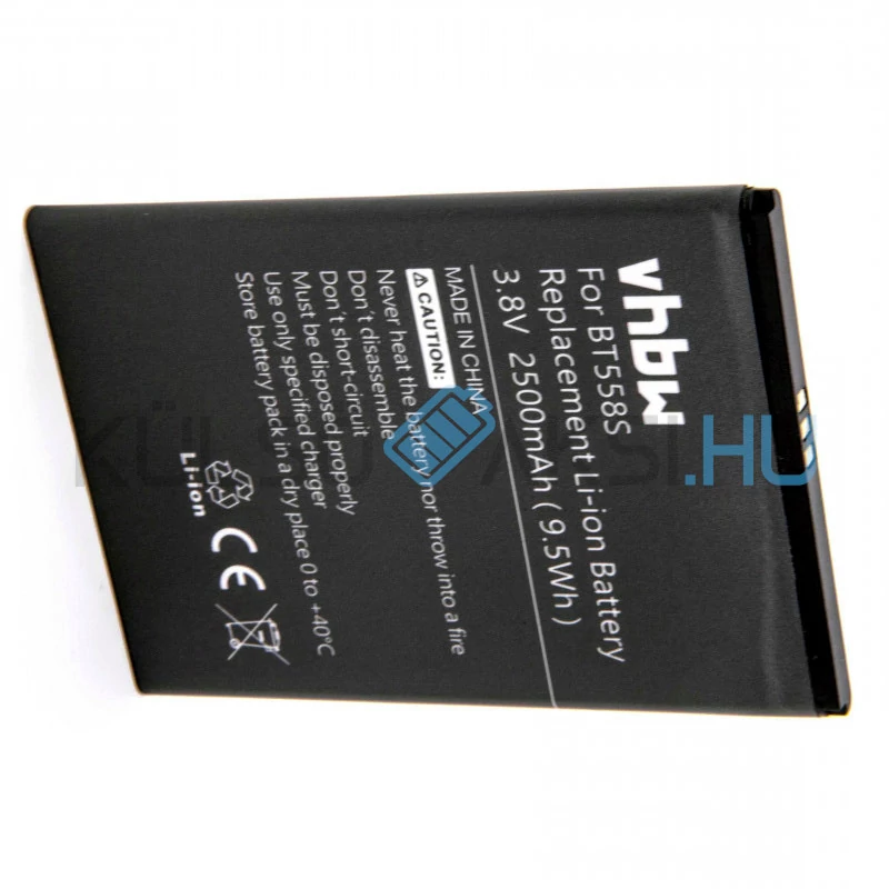 VHBW Telefon akkumulátor akku BT558s - 2500mAh, 3.8V, Li-polymer