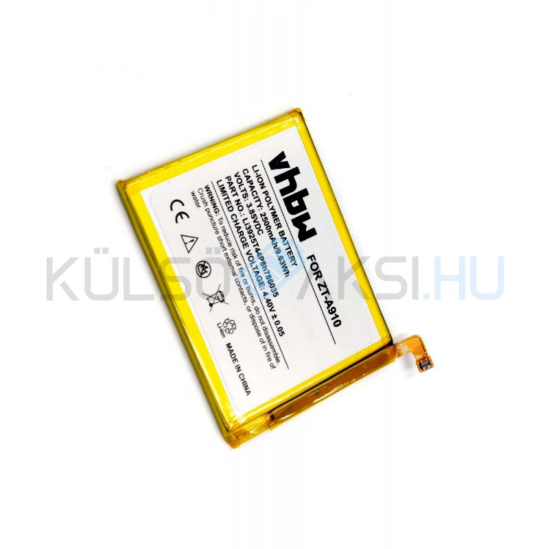 Batéria mobilného telefónu VHBW ZTE Li3925T44P8h786035 - 2500mAh, 3.85V, Li-polymer