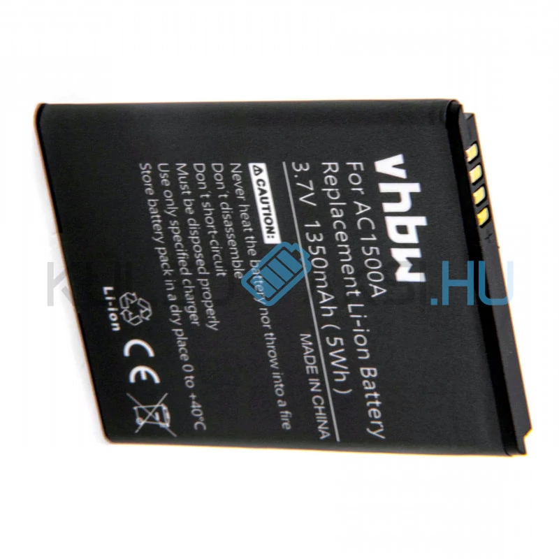 VHBW Telefon akkumulátor akku Archos AC1500A - 1350mAh, 3.7V, Li-ion