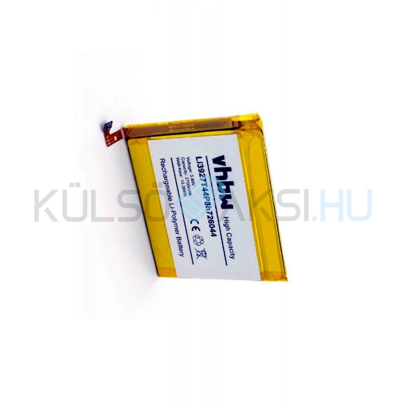 Batéria mobilného telefónu VHBW ZTE Li3927T44P8h726044 - 2700mAh, 3.85V, Li-polymer