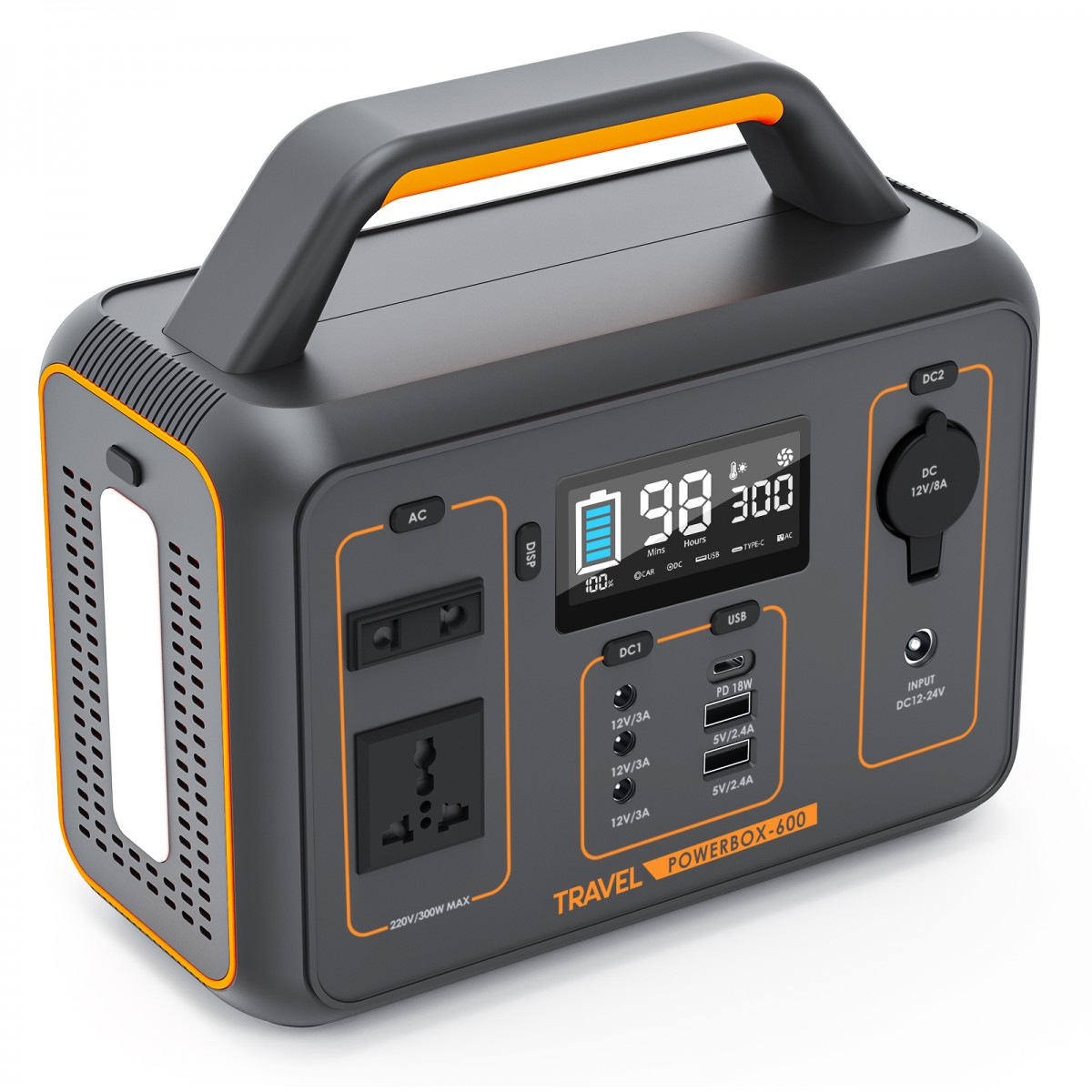 Volt Polska TRAVEL POWERBOX OPTI 600 hordozható power station (300W, 230Wh, 20.8Ah/11.1V)