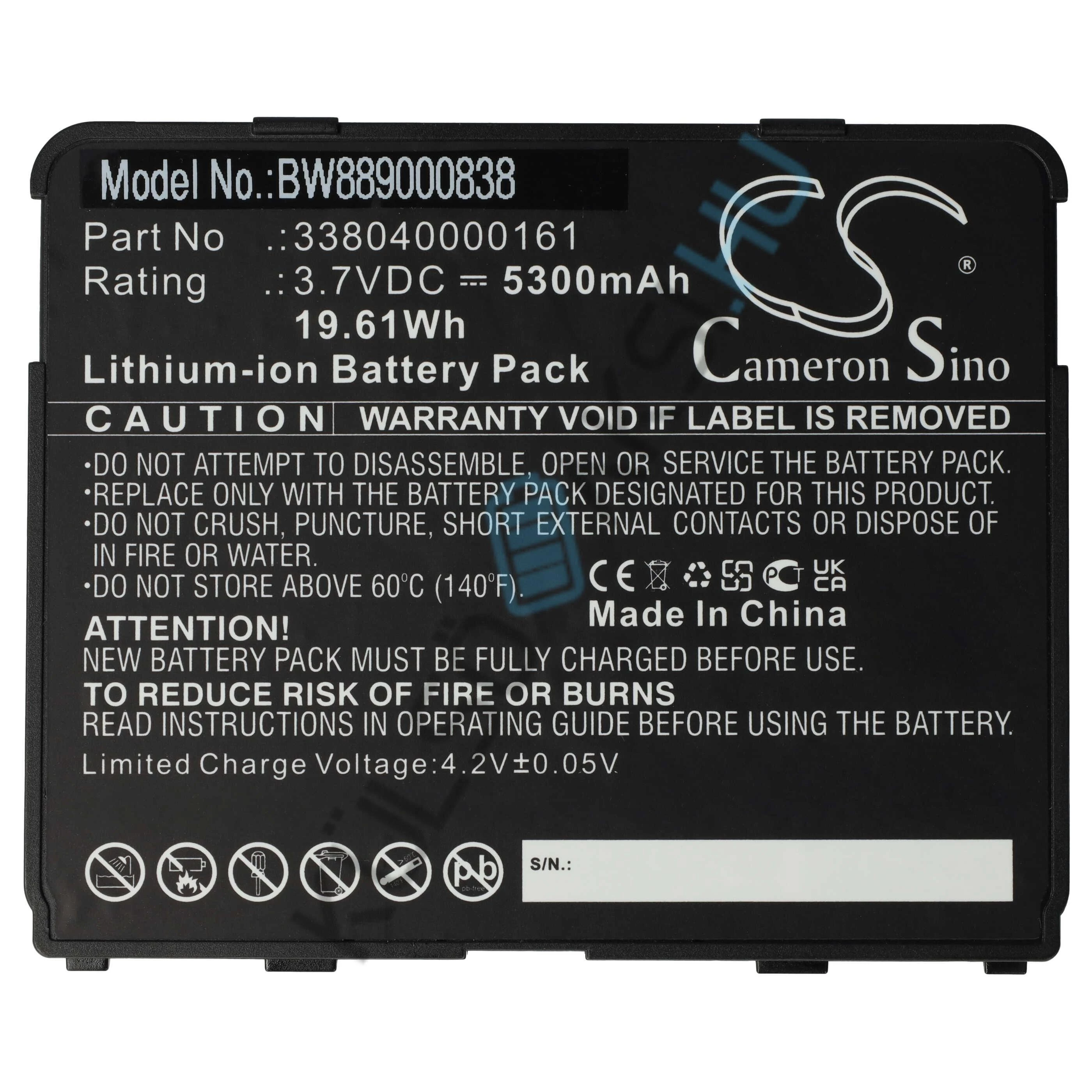 VHBW táblagép csere akkumulátor a Matic 338040000161-hez - 5300 mAh 3,7 V Li-Ion