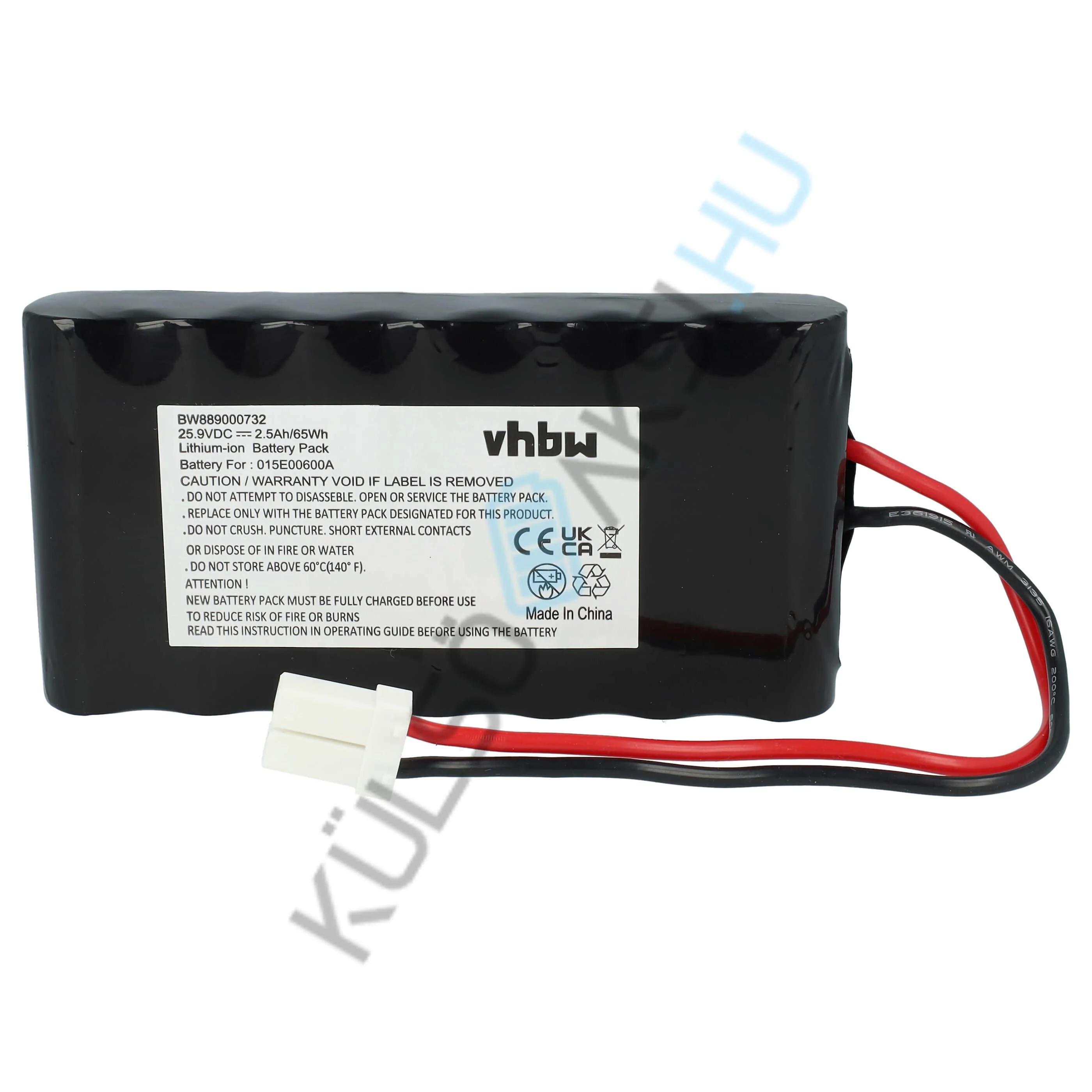 VHBW fűnyíró csere akkumulátor Ambrogio 015E00600A - 2500 mAh 25,9 V Li-Ion