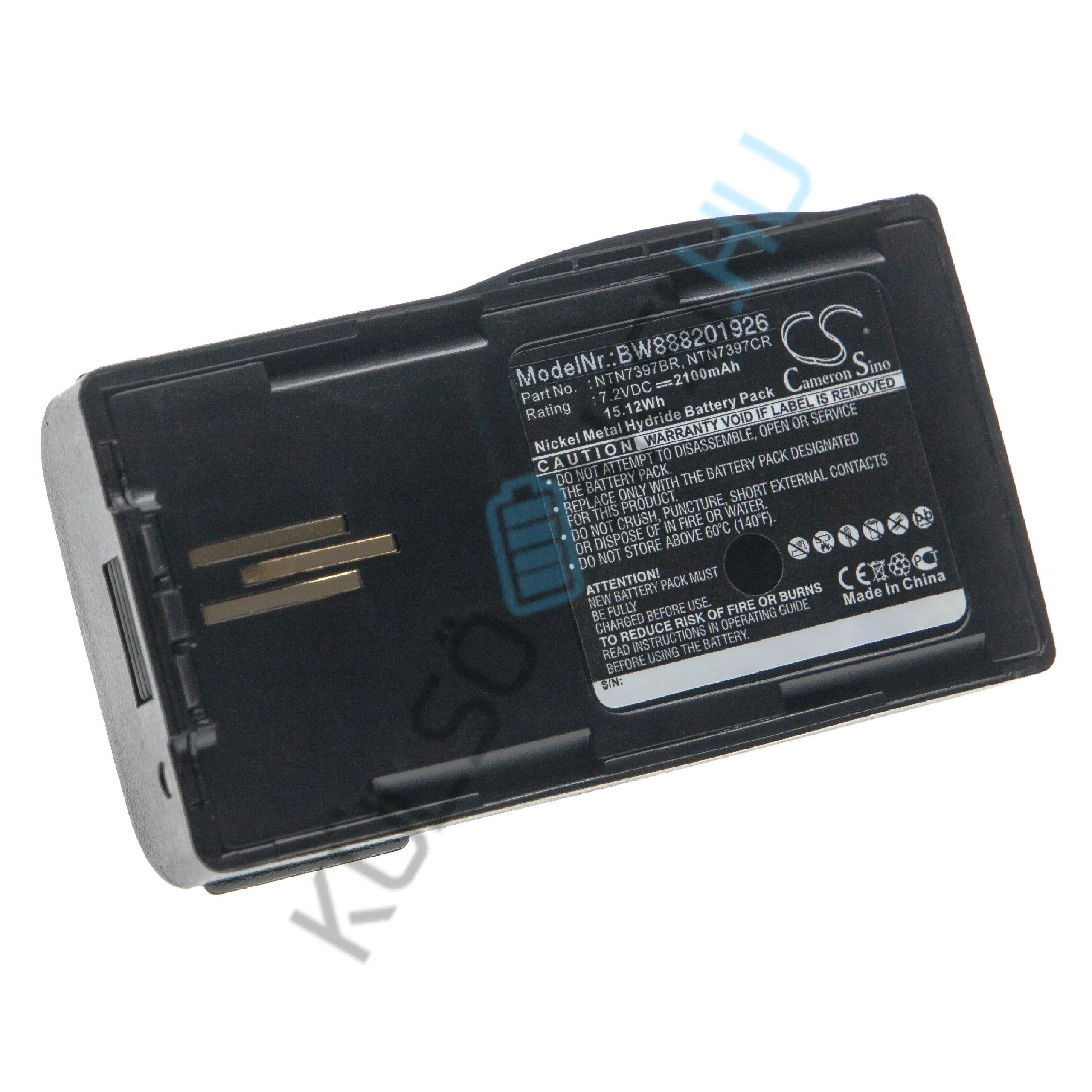 VHBW rádió csere akkumulátor Motorola NTN7394, NTN7394AR, NTN7394A, NTN7394B, NTN7394AS készülékekhez - 2100 mAh 7,2 V NiMH