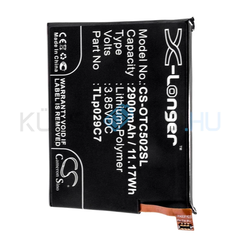 VHBW Telefon akkumulátor akku Alcatel TLp029C7 - 2900mAh, 3.85V, Li-polymer
