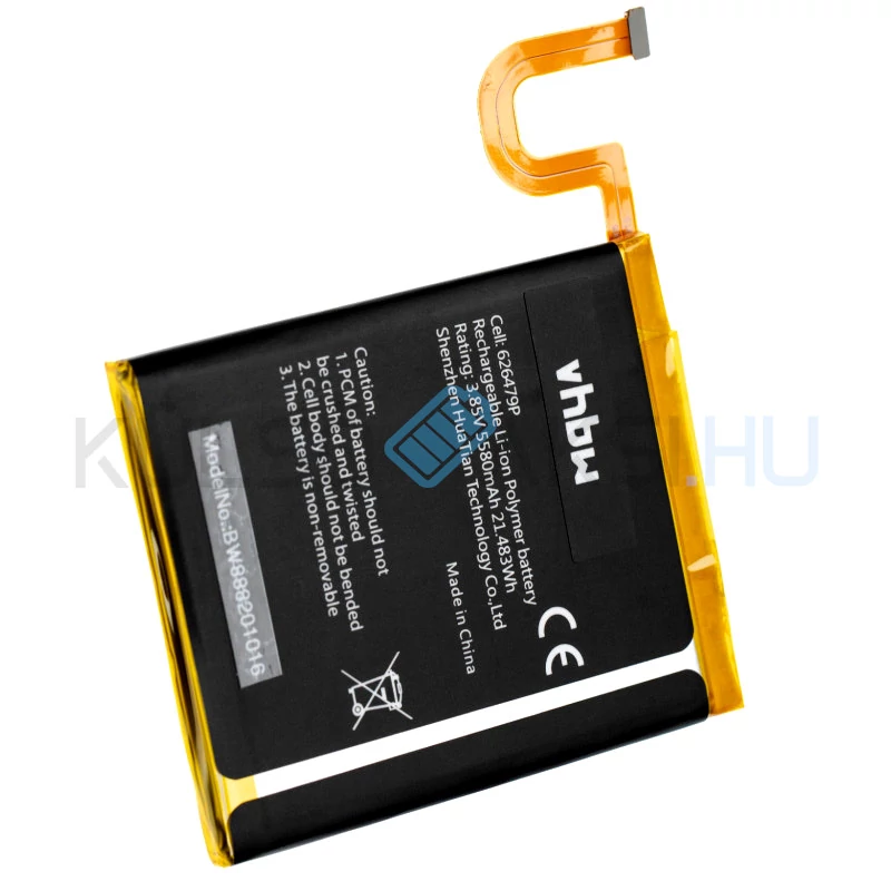 VHBW Telefon akkumulátor akku Blackview 626479P - 5580mAh, 3.85V, Li-ion