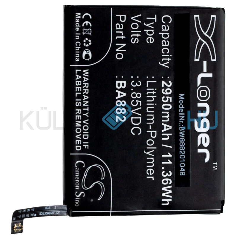 VHBW Telefon akkumulátor akku Meizu BA882 - 2950mAh, 3.85V, Li-polymer