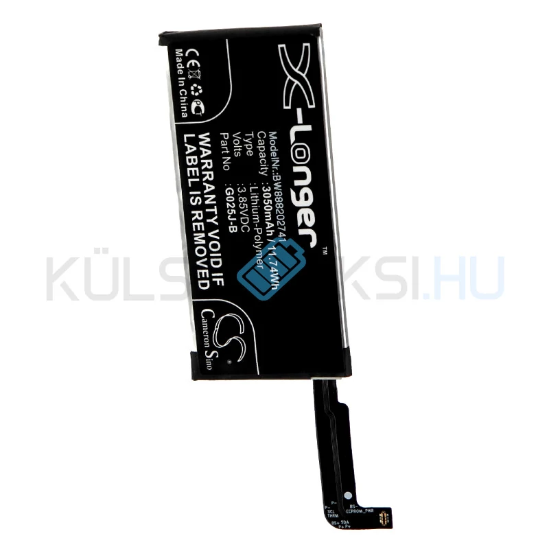 VHBW Telefon akkumulátor akku Google G025J-B - 3050mAh, 3.85V, Li-polymer