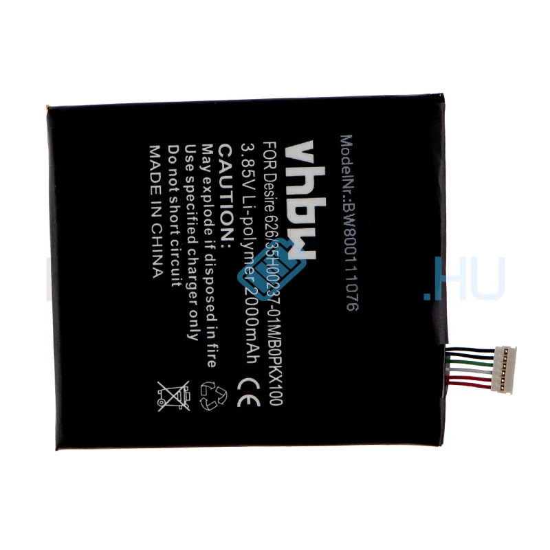 VHBW Telefon akkumulátor akku HTC 35H00237-00M, 35H00237-01M - 1900mAh, 3.8V, Li-ion