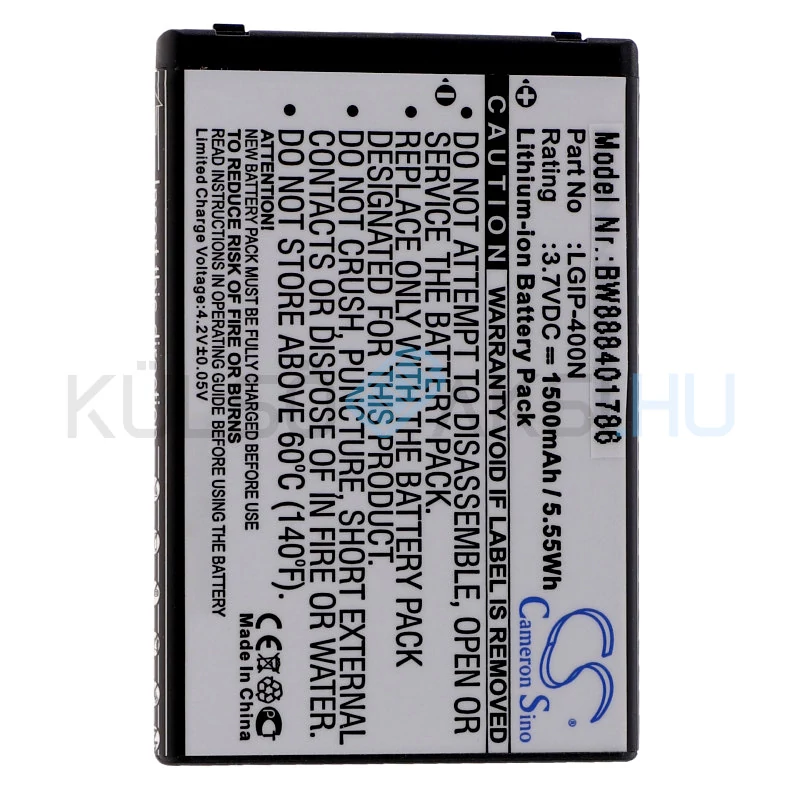 VHBW Telefon akkumulátor akku LG IP-400N, IP-400V, SBPL0102301 - 1500mAh, 3.7V, Li-ion