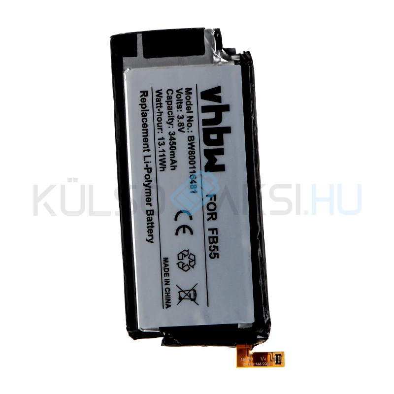 VHBW Telefon akkumulátor akku Motorola FB55 - 3450mAh, 3.8V, Li-polymer
