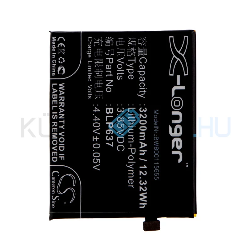 VHBW Telefon akkumulátor akku BLP637 - 3200mAh, 3.85V, Li-polymer