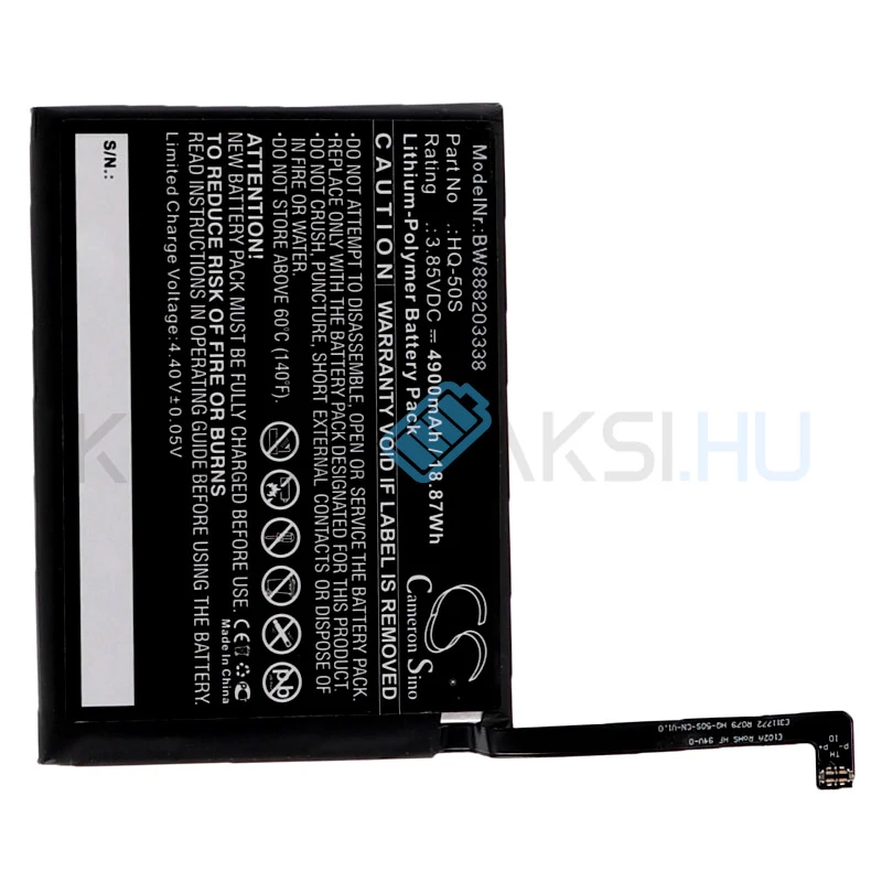 VHBW Telefon akkumulátor akku Samsung HQ-50S - 4900mAh, 3.85V, Li-polymer