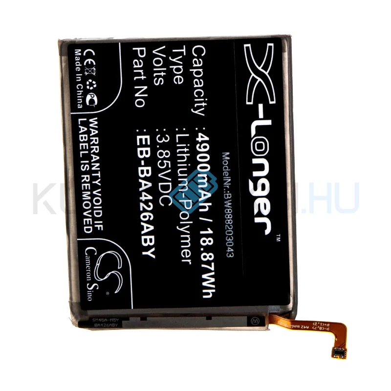 VHBW Telefon akkumulátor akku Samsung EB-BA426ABY, GH82-24377A - 4900mAh, 3.85V, Li-polymer