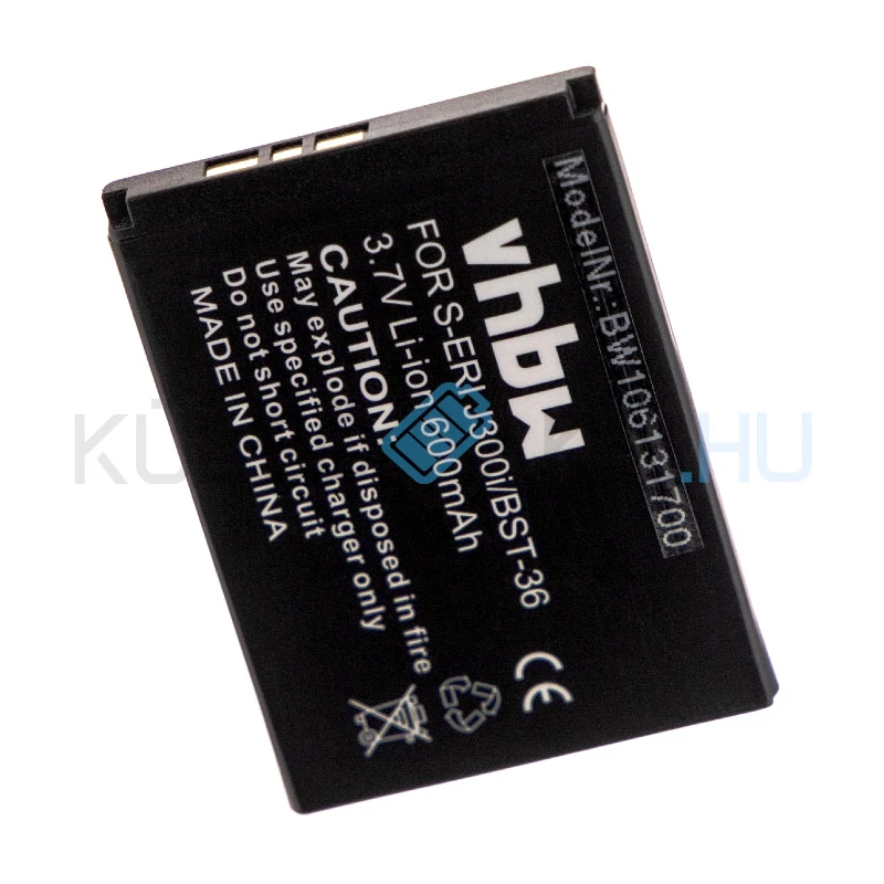 VHBW Telefon akkumulátor akku Sony BST-36 - 600mAh, 3.7V, Li-ion
