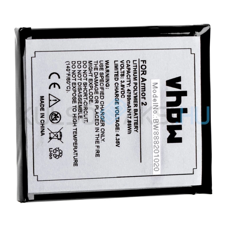 Batéria mobilného telefónu VHBW Ulefone Armor 2 - 4700mAh, 3.8V, Li-ion