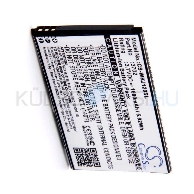 VHBW Telefon akkumulátor akku Wiko 3702 - 1600mAh, 3.7V, Li-ion