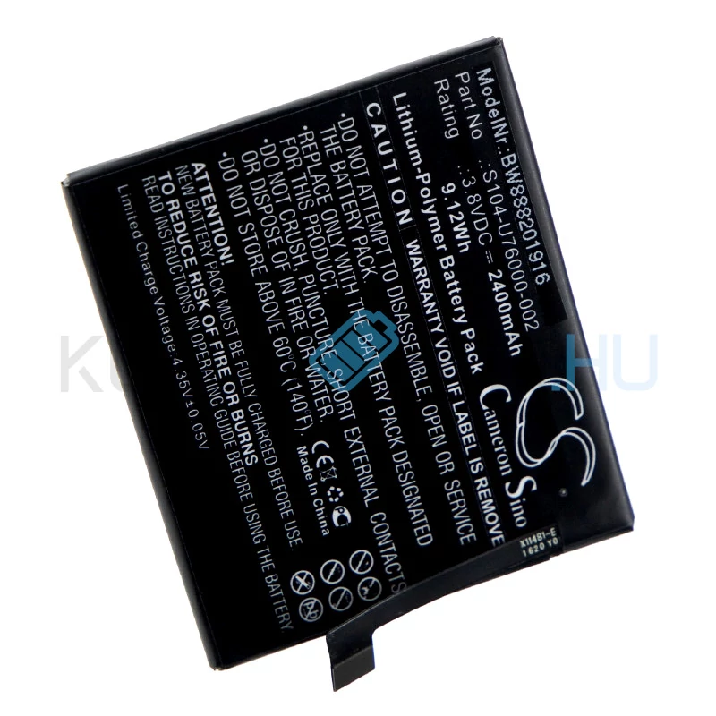 Batéria mobilného telefónu VHBW Wiko S104-U76000-000 - 2400mAh, 3.8V, Li-polymer