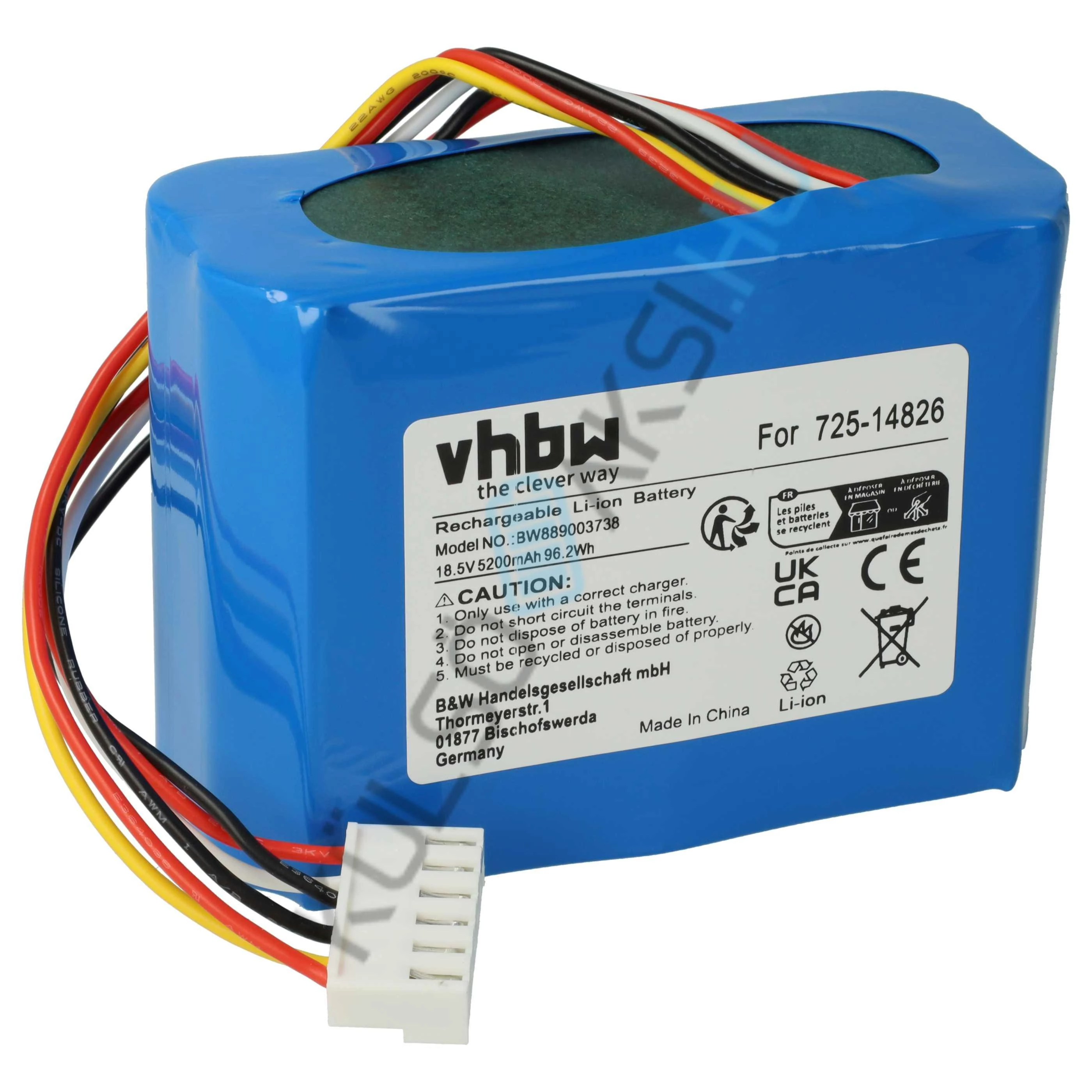 VHBW fűnyíró csere akkumulátor Cub Cadet 725-14826, 725-14827, 725-18426 - 5200 mAh 18,5 V Li-Ion