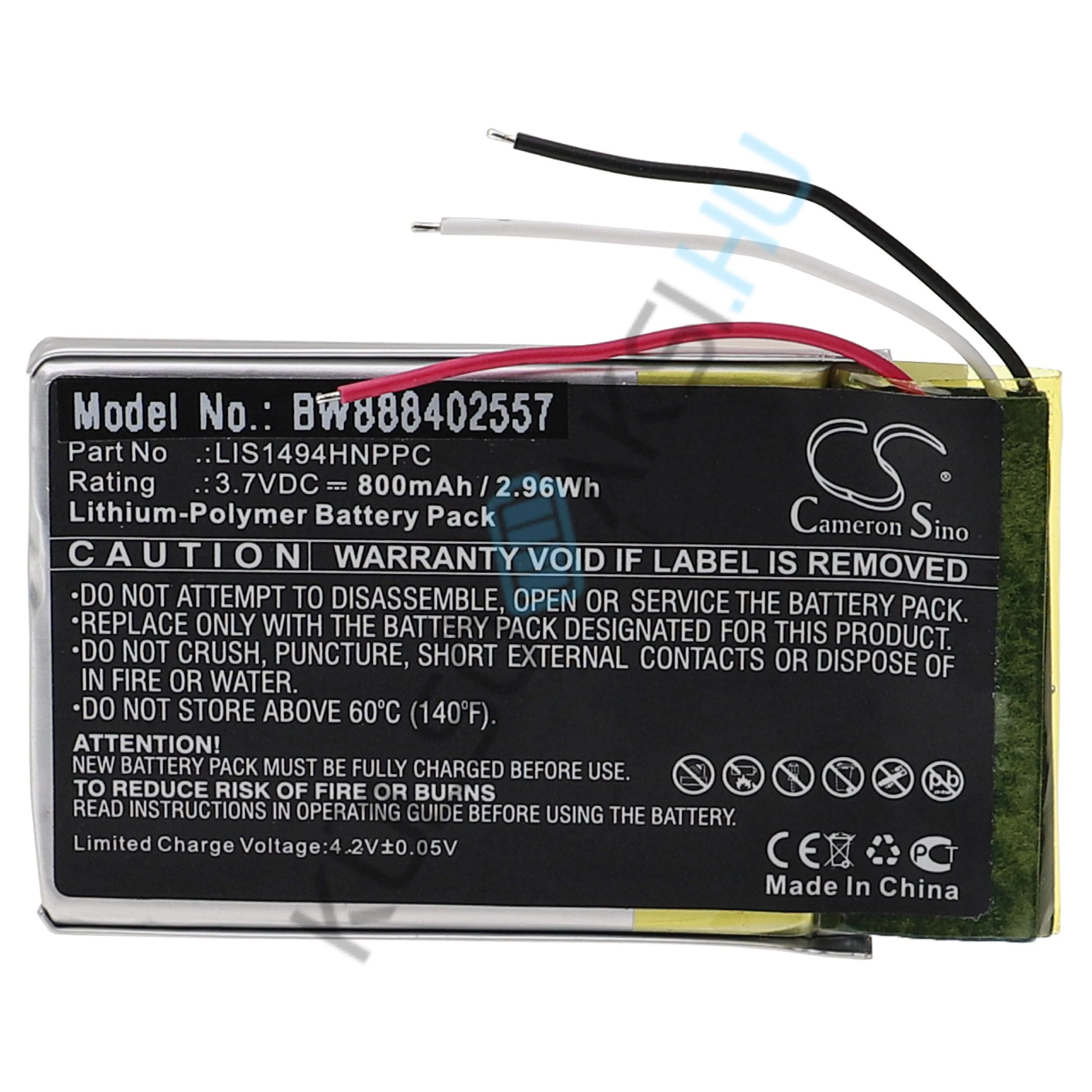 VHBW vezeték nélküli fejhallgató csere akkumulátor Sony LIS1494HNPPC-hez - 800 mAh 3,7 V Li-polimer