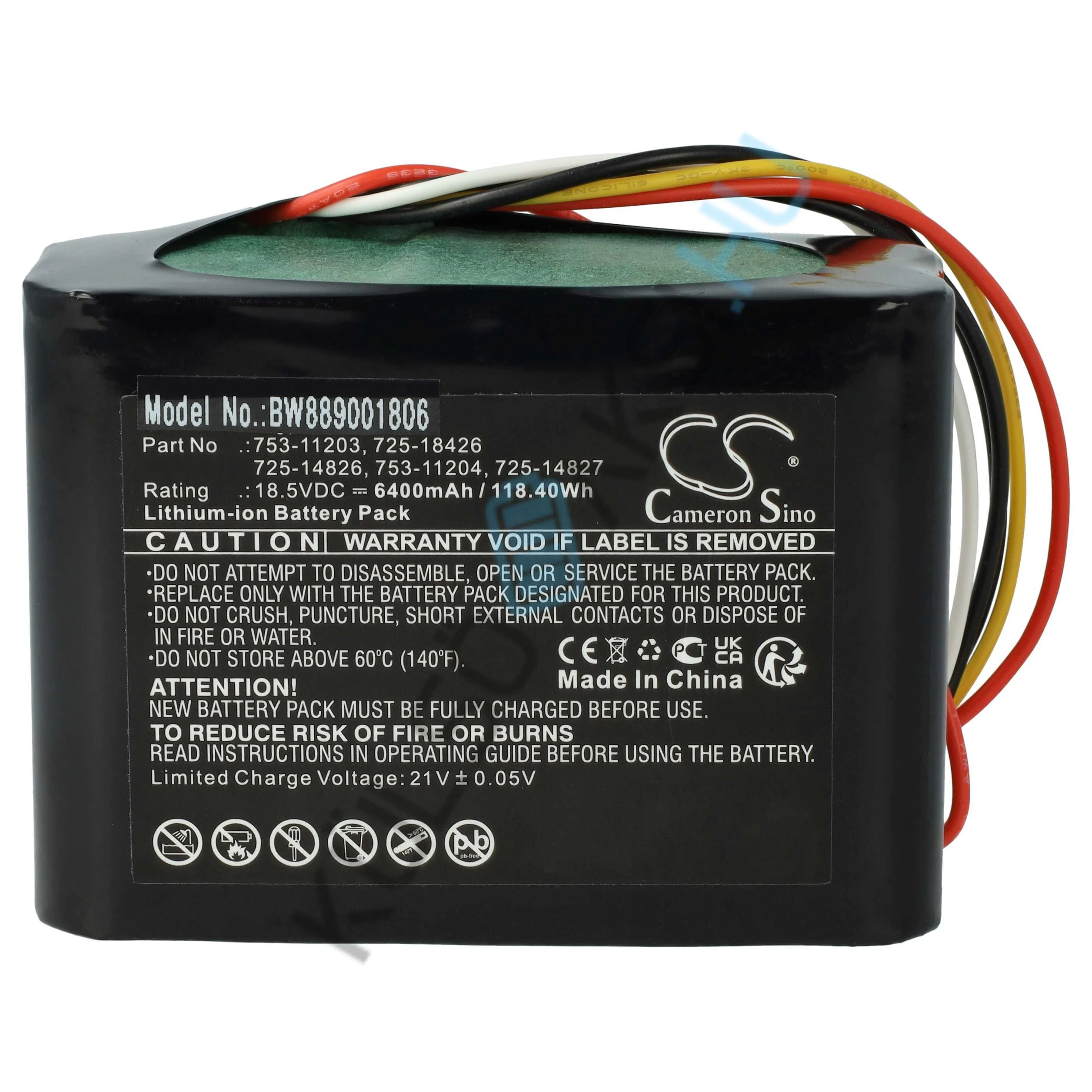 VHBW fűnyíró csere akkumulátor Cub Cadet 725-14826, 725-14827, 725-18426 - 6400 mAh 18,5 V Li-Ion