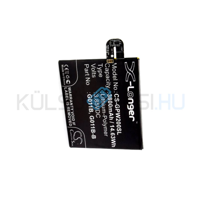 VHBW Telefon akkumulátor akku Google G011B, G011B-B - 3800mAh, 3.85V, Li-polymer