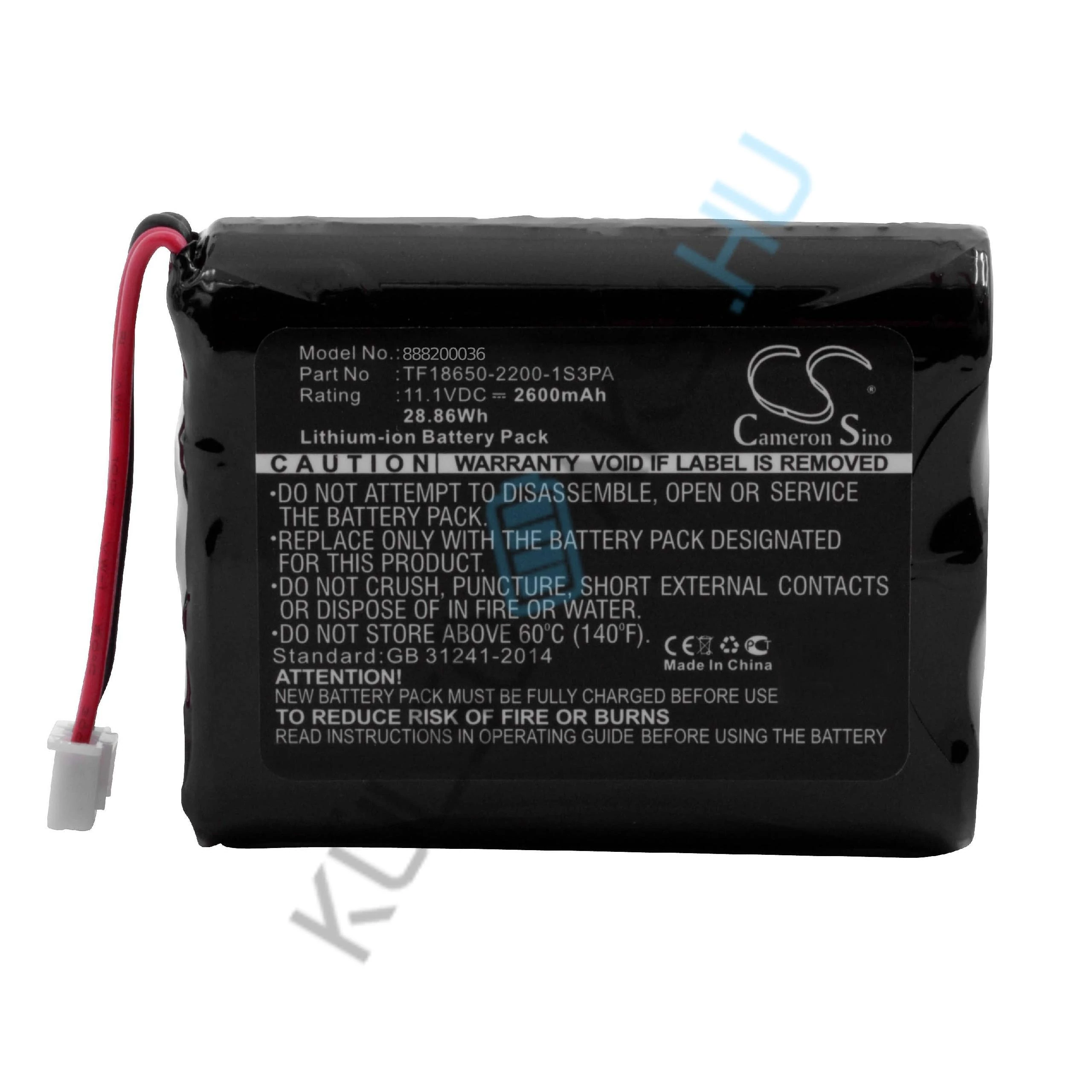 Batéria VHBW nahrádza Marshall TF18650-2200-1S3PA za reproduktor Marshall - Li-Ion 2600 mAh