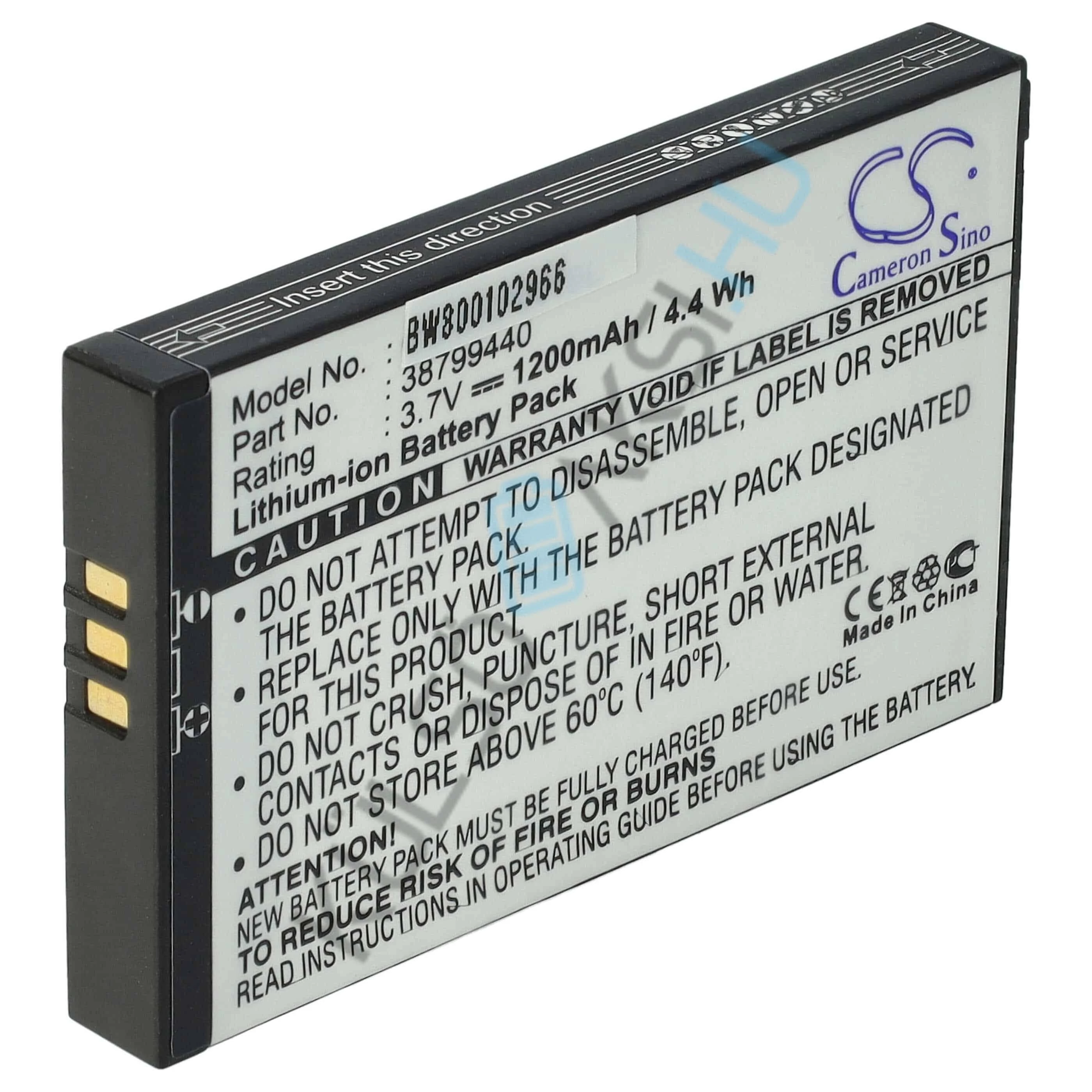 Výmena batérie VHBW GPS pre Becker 38799440 - 1200mAh, 3,7V