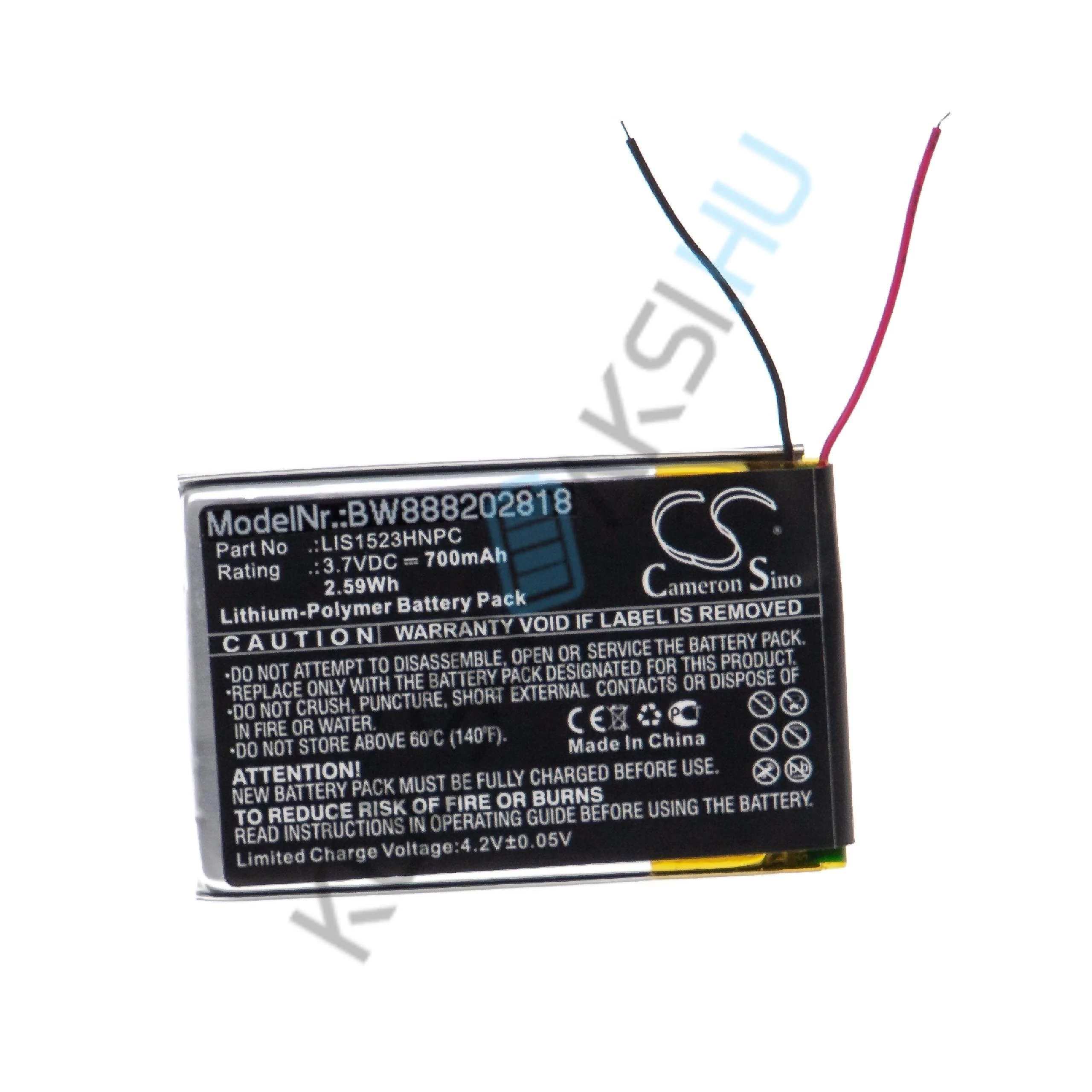 VHBW vezeték nélküli fejhallgató csere akkumulátor Sony LIS1523HNPC-hez - 700 mAh 3,7 V Li-polimer