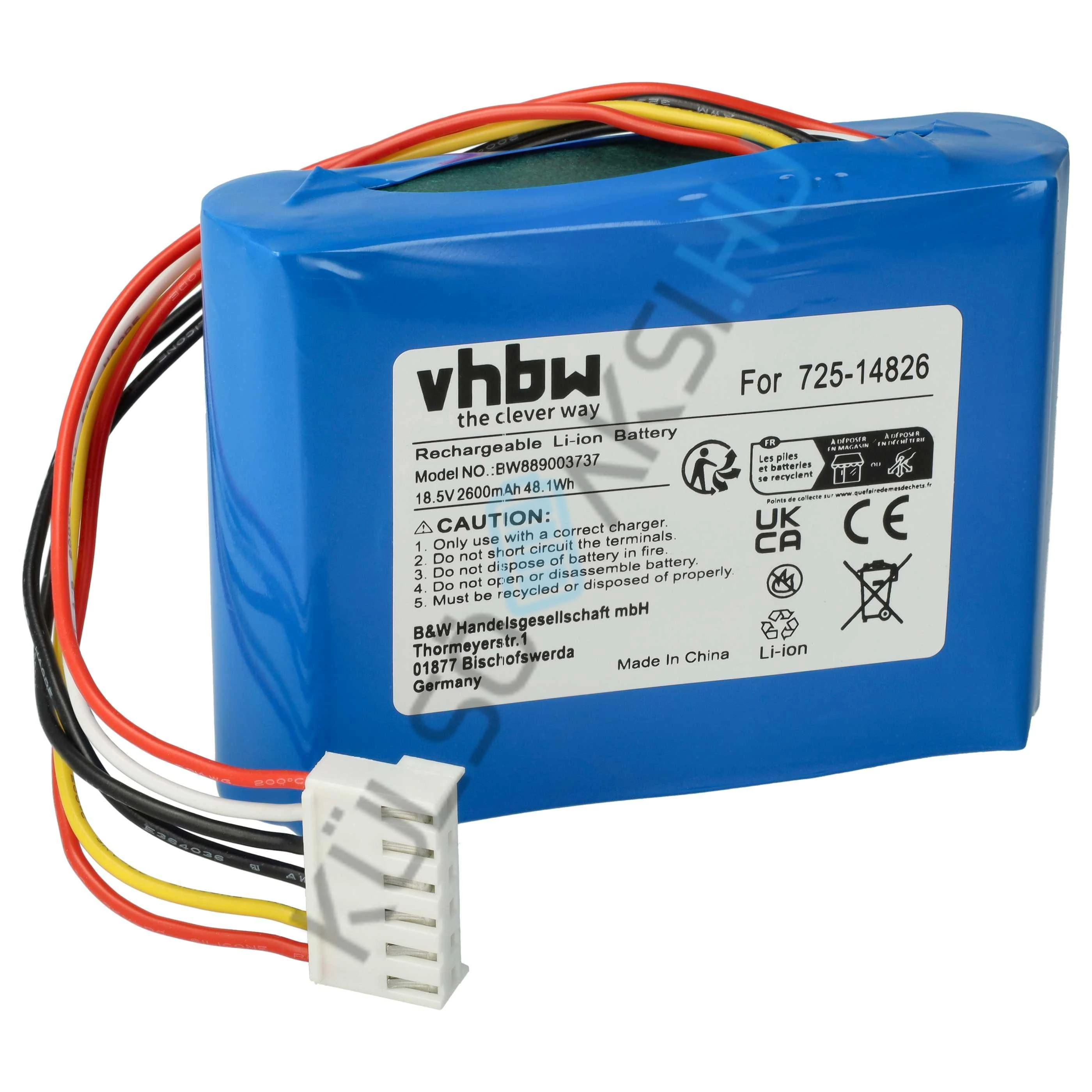 VHBW fűnyíró csere akkumulátor Cub Cadet 725-14826, 725-14827, 725-18426 - 2600 mAh 18,5 V Li-Ion