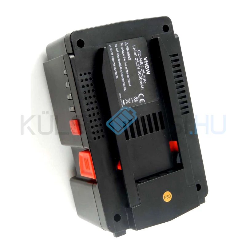 VHBW Akumulátor pre elektrické náradie Metabo 6.00190.50 - 3000 mAh, 25.2 V, Li-ion