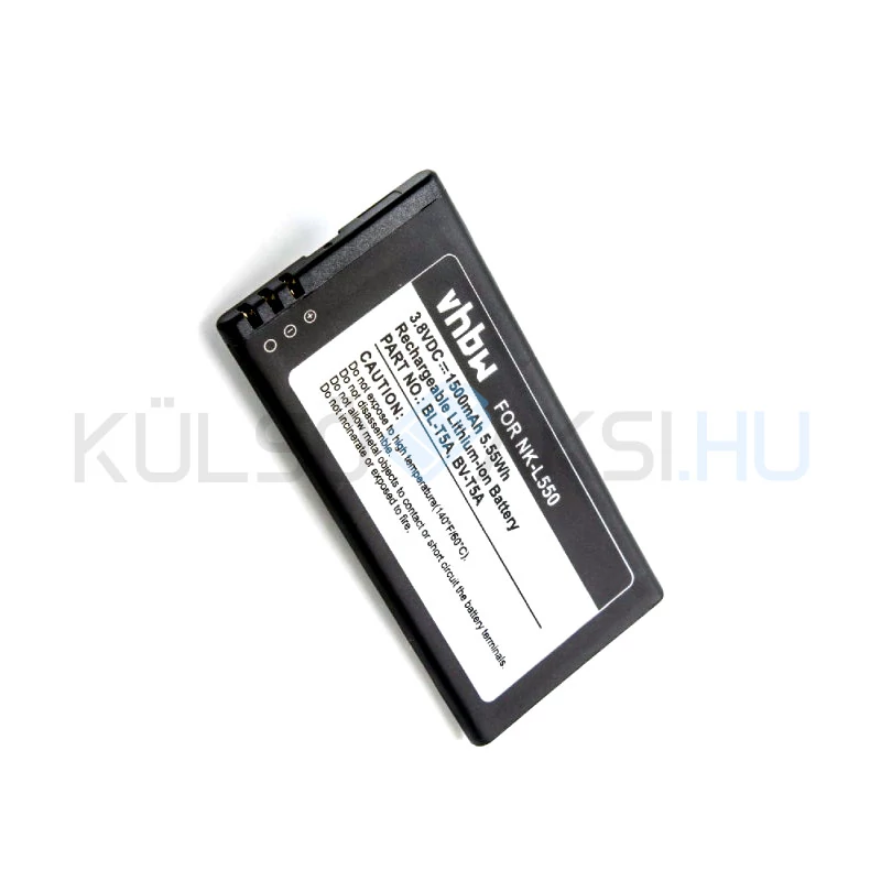 VHBW Telefon akkumulátor akku Nokia BL-T5A, BV-T5A - 1500mAh, 3.8V, Li-ion